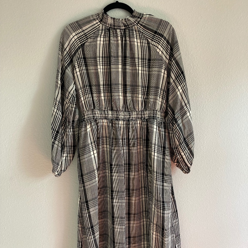 A New Day Smocked Black White dress Size Medium - Picture 1 of 4